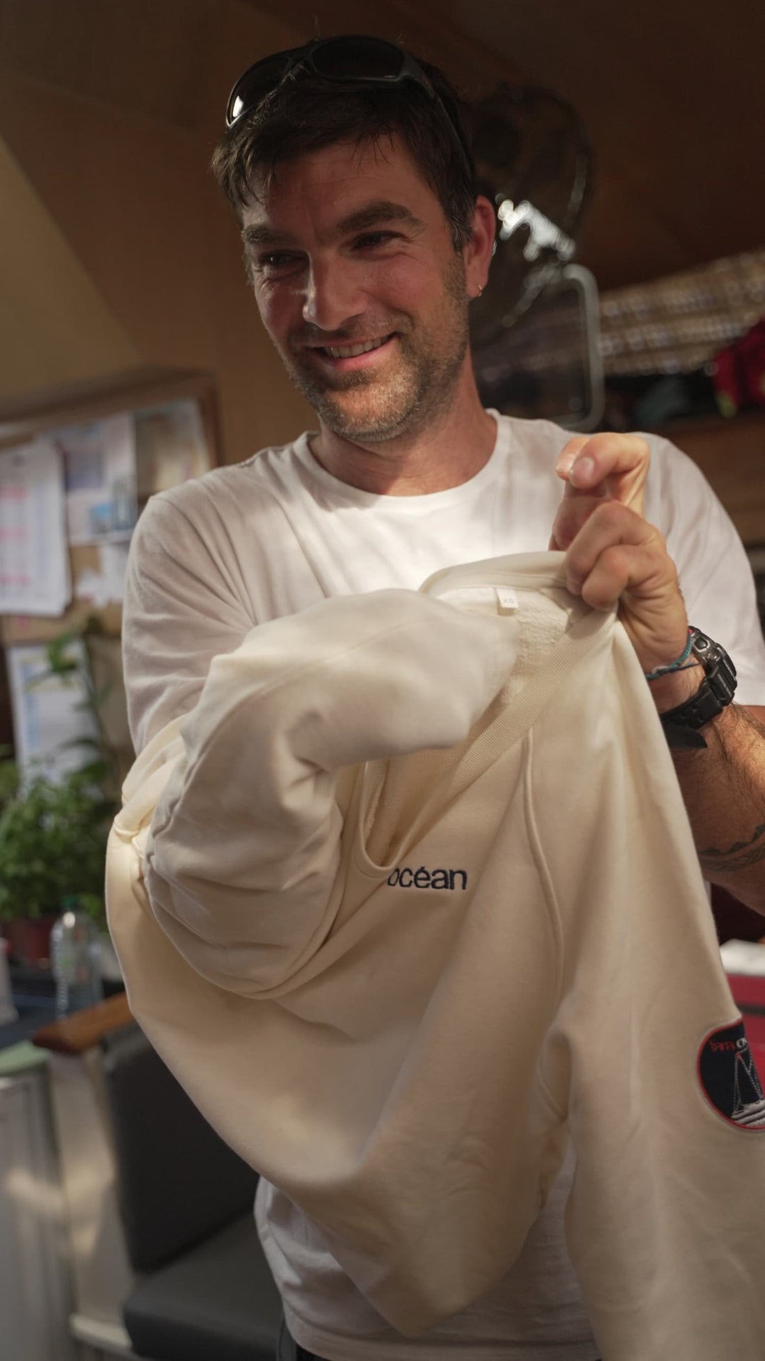 Sweat shirt écru Tara - Mixte