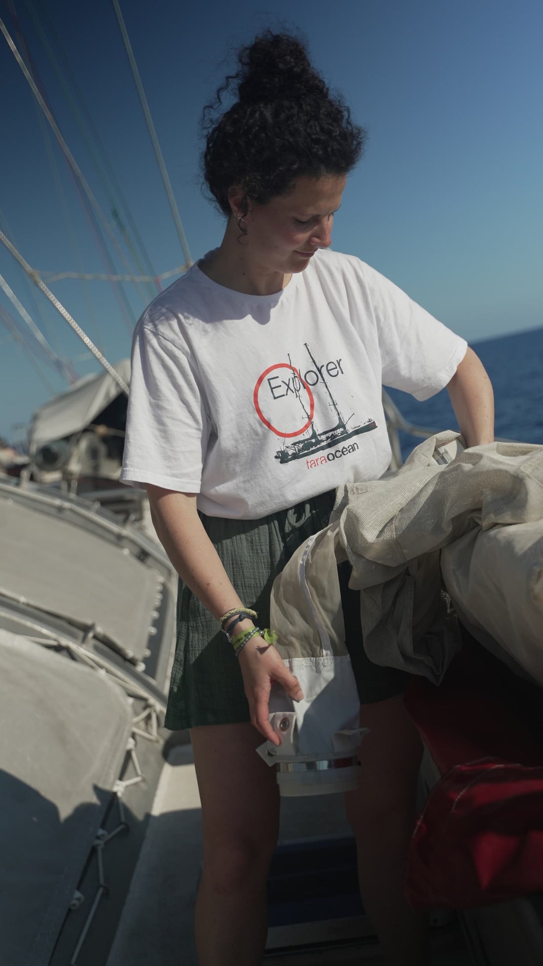 T-shirt blanc Tara "Explorer" - Femme