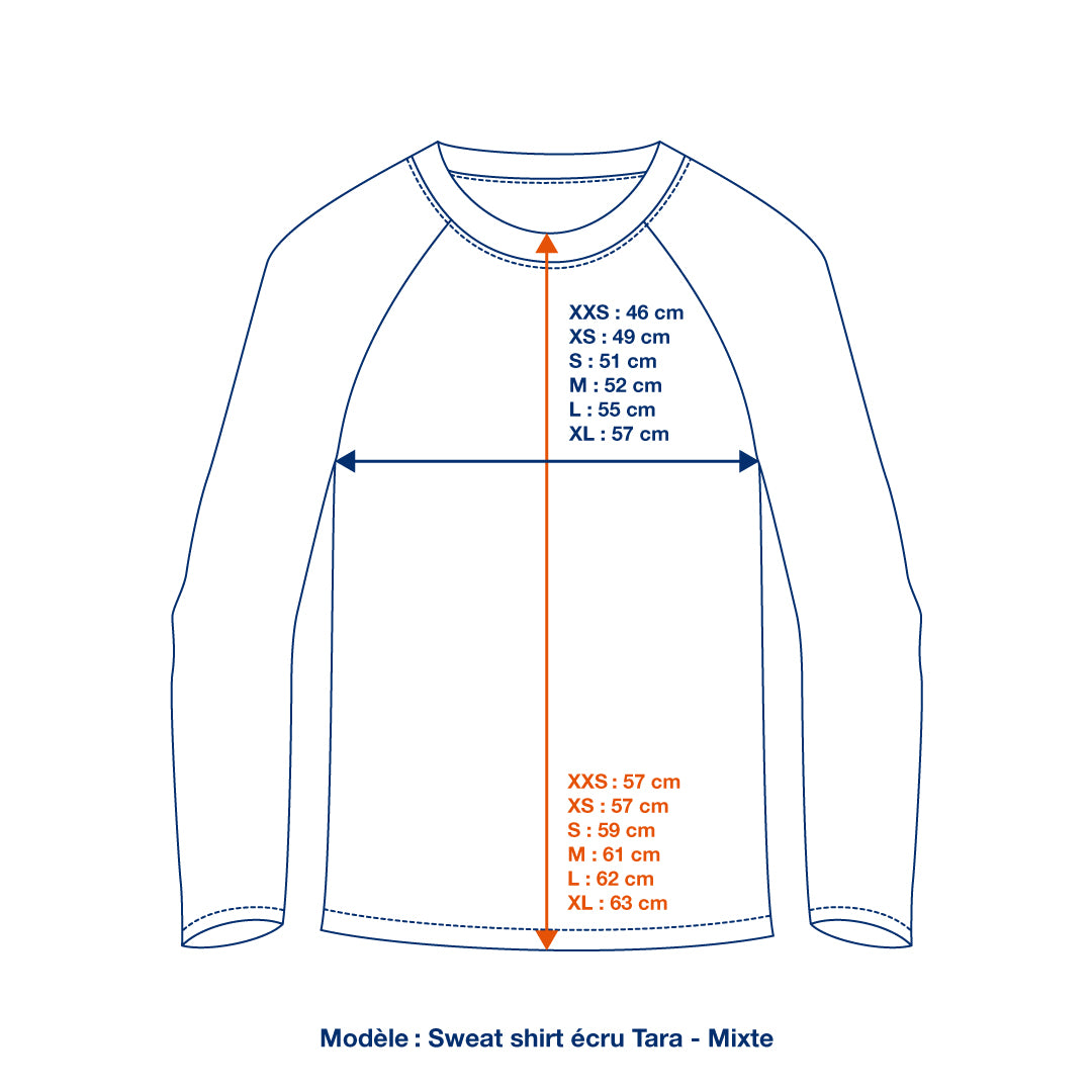 Sweat shirt écru Tara - Mixte