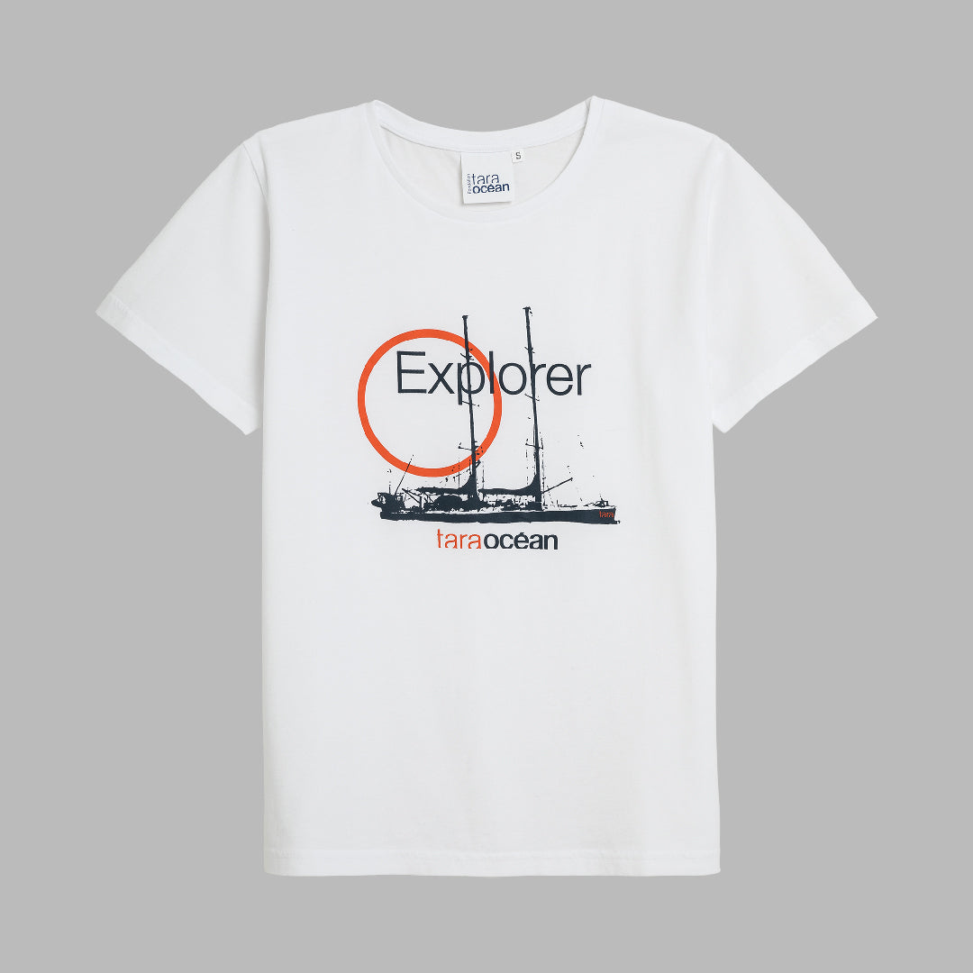 T-shirt blanc Tara "Explorer" - Homme