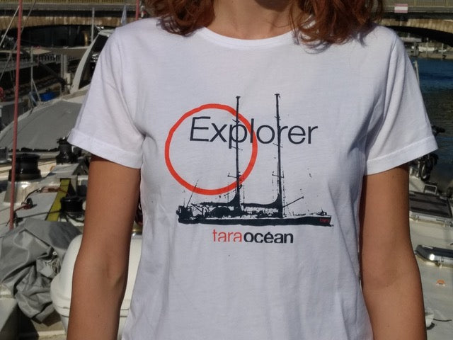 T-shirt blanc Tara "Explorer" - Femme