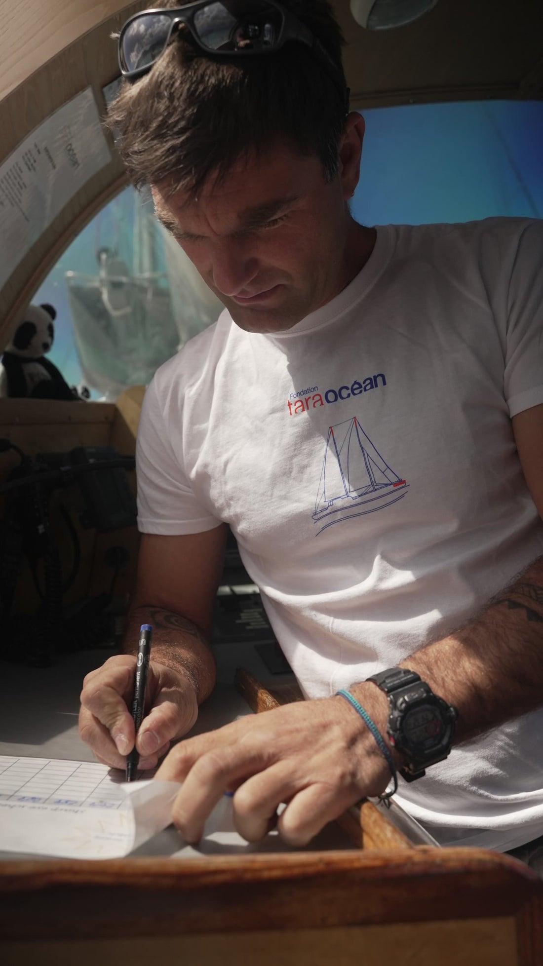 T-shirt blanc Fondation Tara Océan - Homme