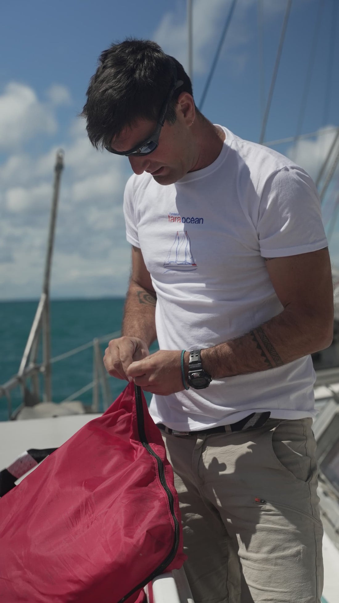 T-shirt blanc Fondation Tara Océan - Homme