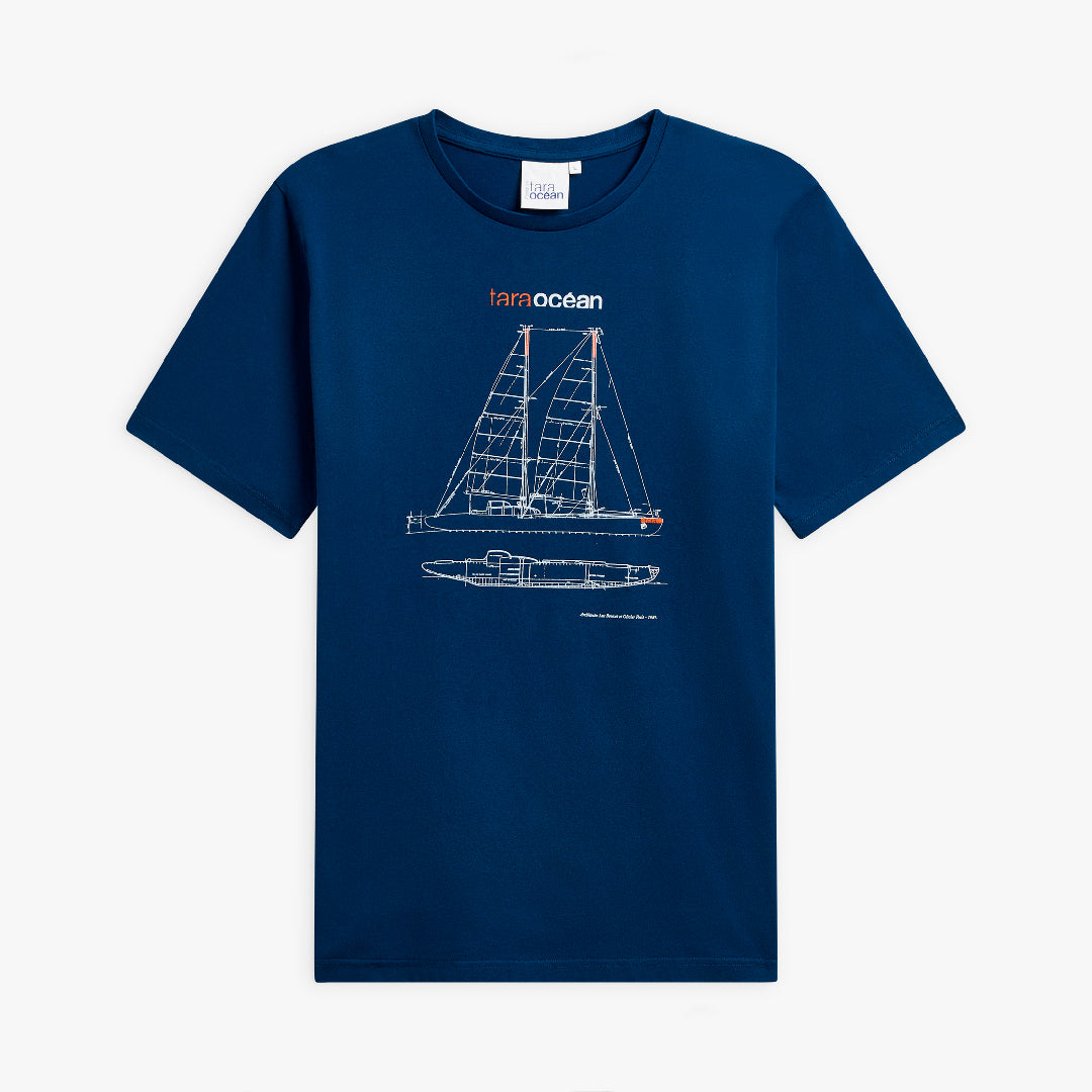T-shirt bleu plans Tara - Mixte