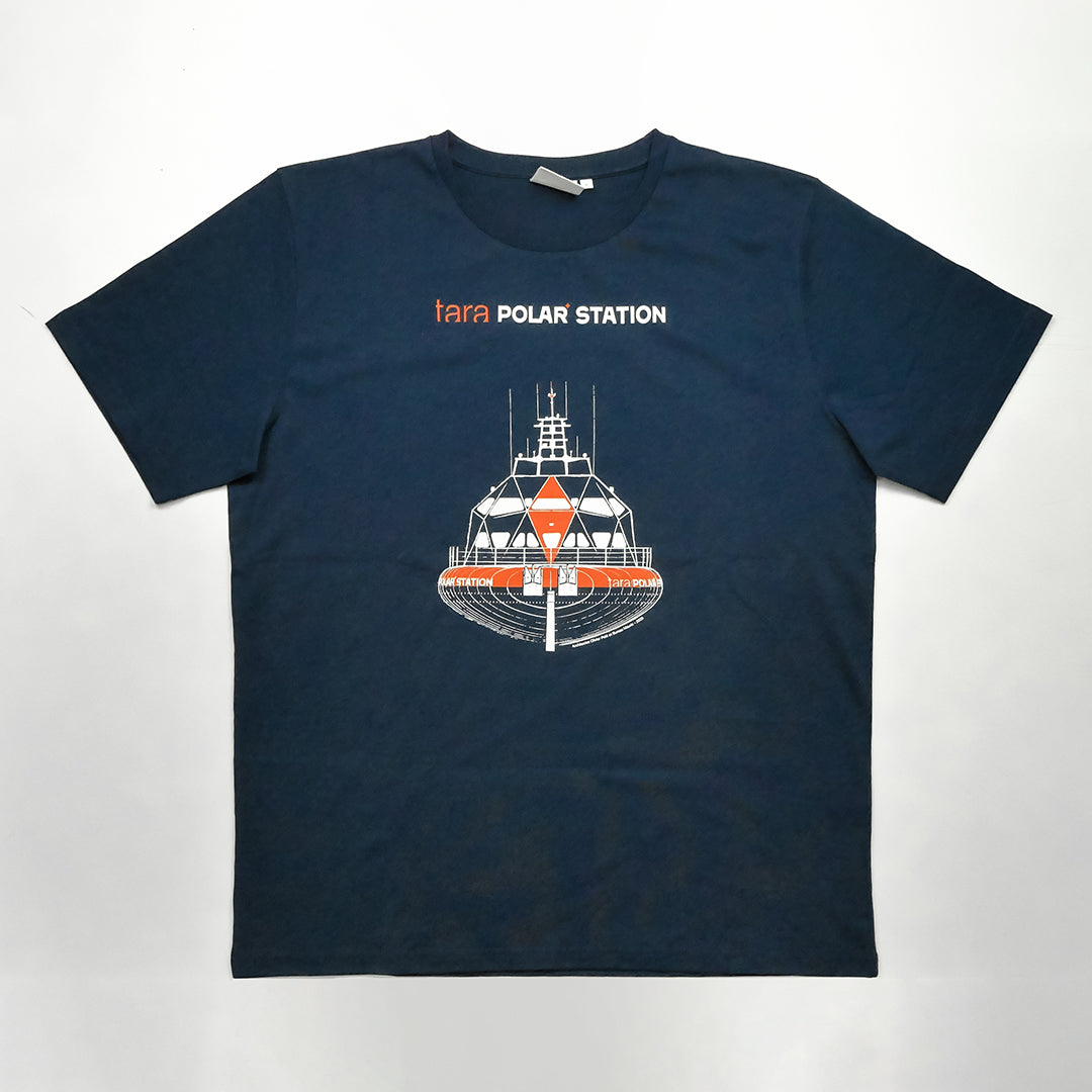 T-shirt bleu Tara Polar Station - Mixte